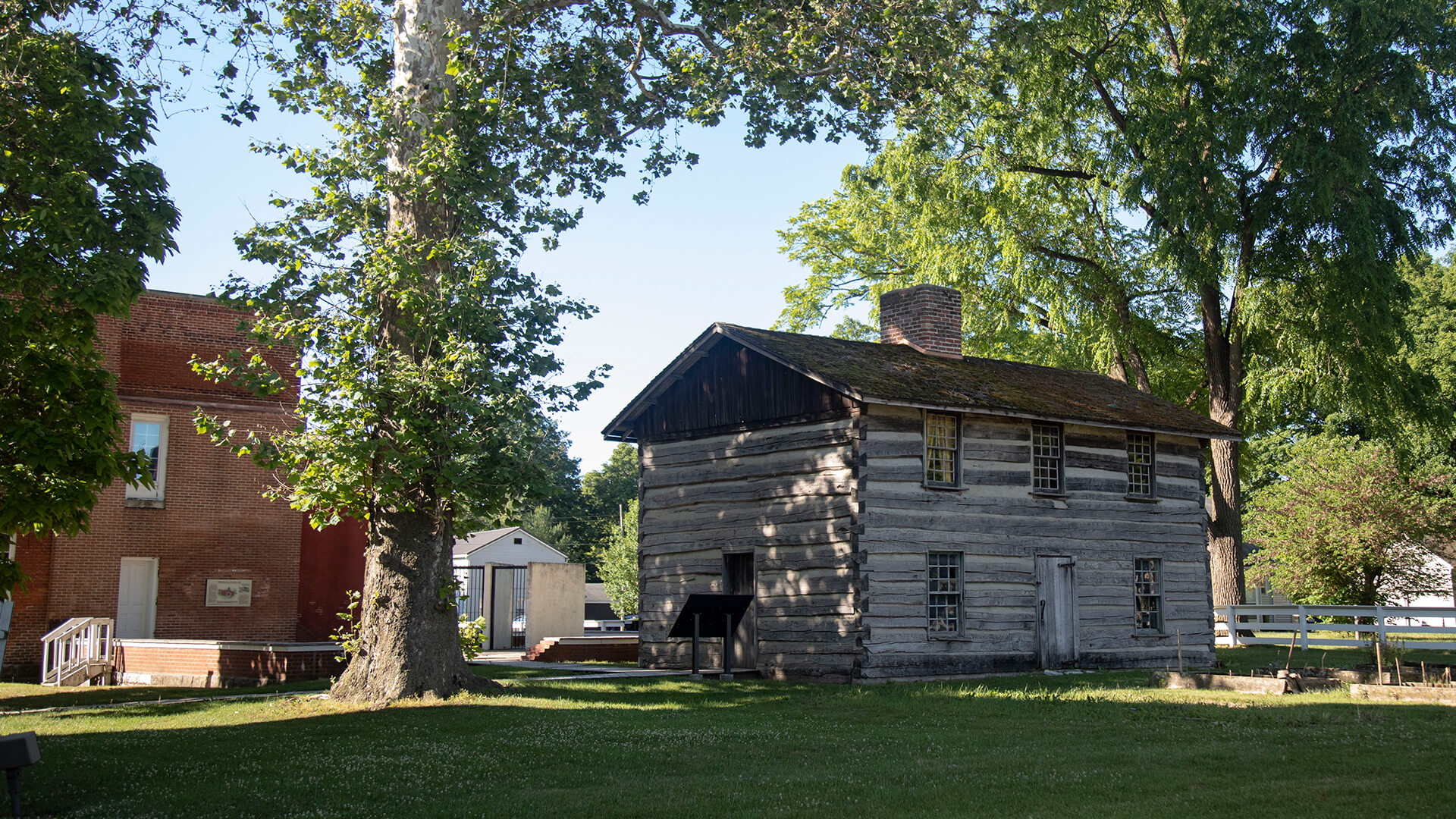 small historical log cabin